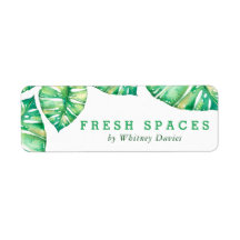 RÜCKSENDEADRESSE tropisches Aquarellblatt