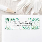 RÜCKSENDEADRESSE tropisches Palmenblatt (Insitu)