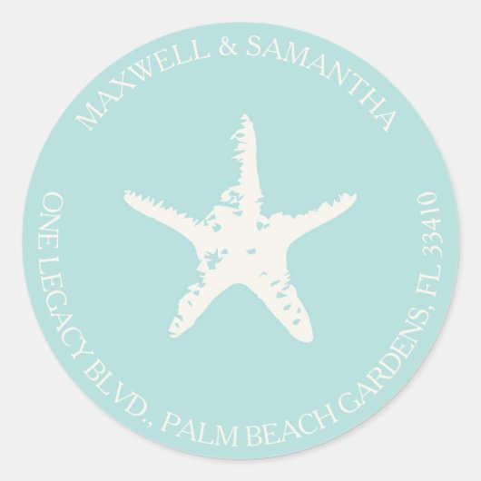 Rücksendeadresse Umschlag Aufkleber Sticker Beach (Vorderseite)