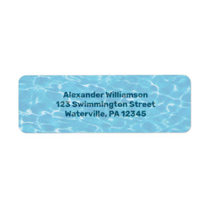 Rücksendeadresse unter dem Wasserschwimmbecken