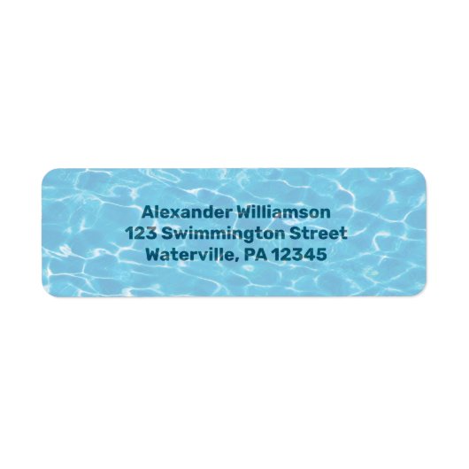 Rücksendeadresse unter dem Wasserschwimmbecken (Vorne)