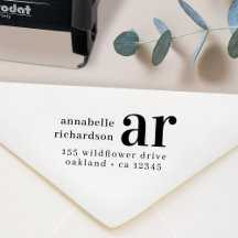 Rücksendeadresse Vintag Monogramm Retro Typografie