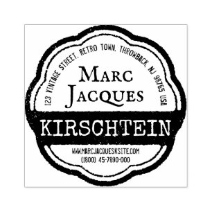 Rücksendeadresse Vintage Logo Name Ribbon Award Gummistempel