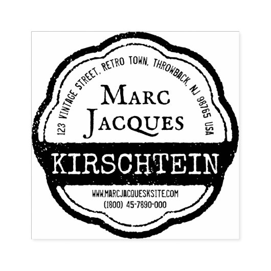 Rücksendeadresse Vintage Logo Name Ribbon Award Gummistempel (Prägung)