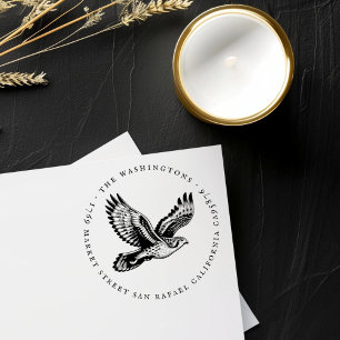Rücksendeadresse Vintager Hawk-Familienname Gummistempel