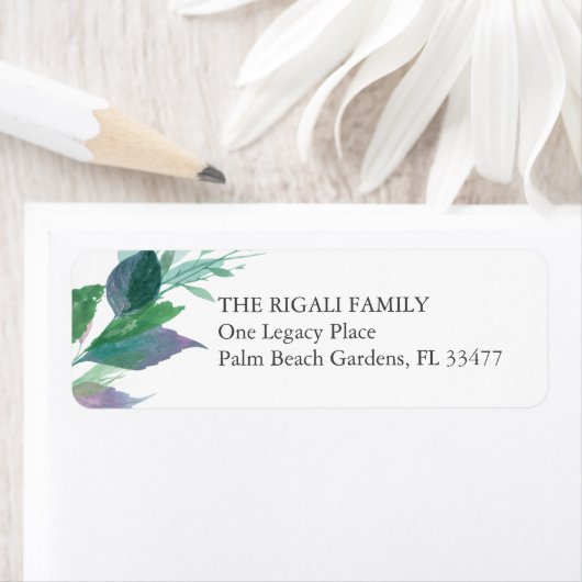 Rücksendeadresse von Aquarellfarben-Blätter (Insitu)