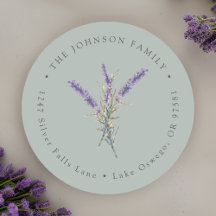 Rücksendeadresse von Aquarelllavender-Blume