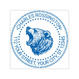 Rücksendeadresse von Bärenköpfen Permastempel