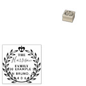 Rücksendeadresse von Blumenkranz und Kronenfamilie Gummistempel (Stempel)