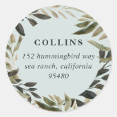 Rücksendeadresse von Bronzed Branches Runder Aufkleber (Vorderseite)