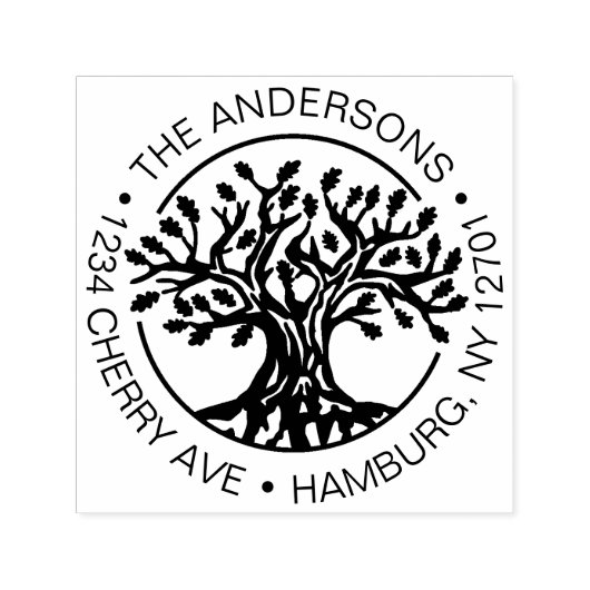 Rücksendeadresse von Eichenbaum Permastempel (Design)