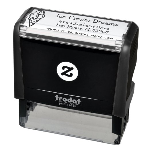 Rücksendeadresse von Eiskrem im Voraus verkalkter Permastempel (Produkt)