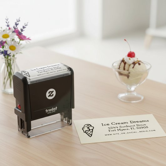 Rücksendeadresse von Eiskrem im Voraus verkalkter Permastempel