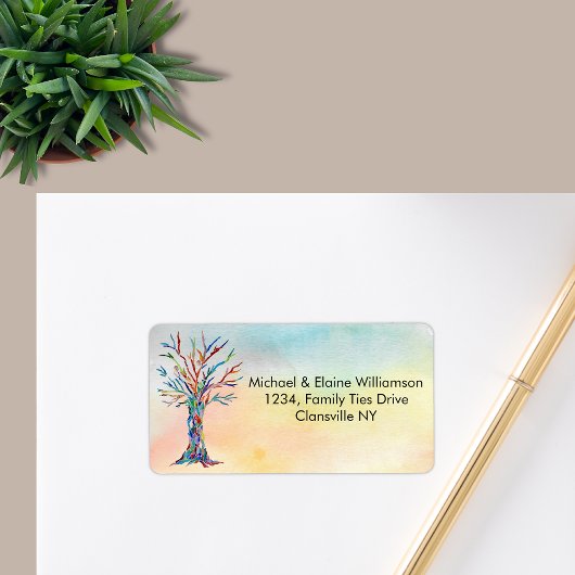 Rücksendeadresse von Familienbaum Adressaufkleber