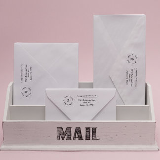 Rücksendeadresse von Firmenlogos Briefmarke Gummistempel