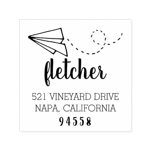 Rücksendeadresse von Flugzeug Permastempel (Design)