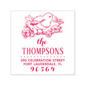 Rücksendeadresse von Hand gezeichnet Vögeln und Zw Permastempel (Design)