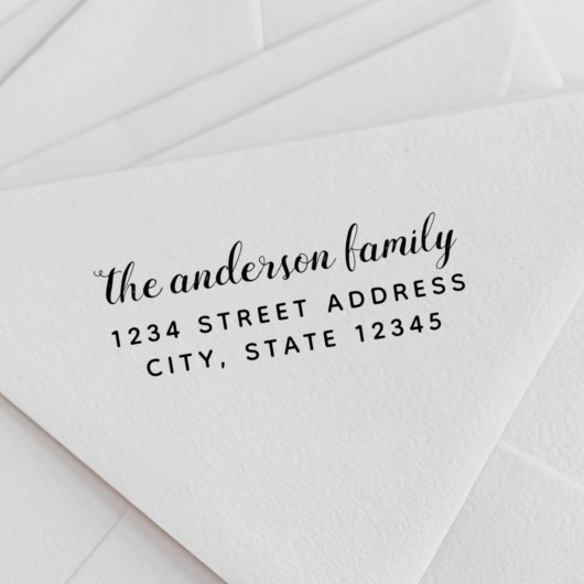 Rücksendeadresse von Handbürsten und Skriptfamilie Permastempel