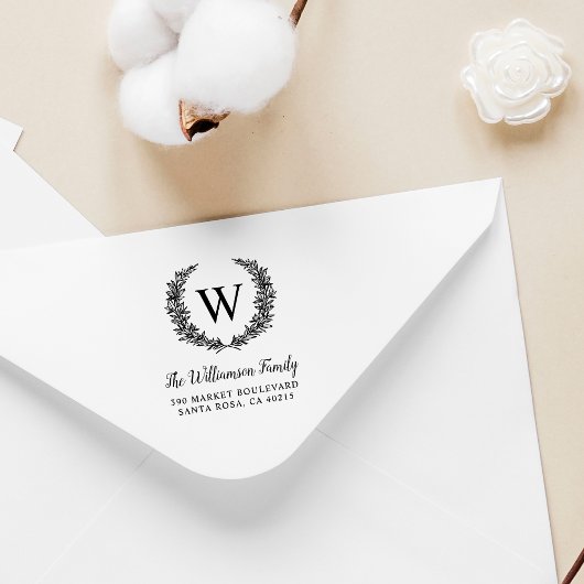 Rücksendeadresse von handgezeichnet Namen der Fami Gummistempel