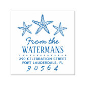 Rücksendeadresse von handgezeichnet Starfish-Famil Permastempel (Design)