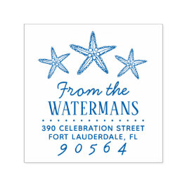 Rücksendeadresse von handgezeichnet Starfish-Famil Permastempel