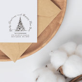 Rücksendeadresse von handgezeichnet Weihnachtskief Gummistempel