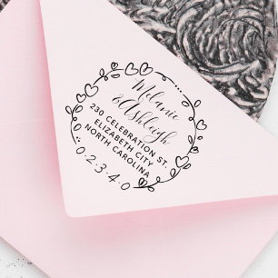 Rücksendeadresse von handgezeichneten Wreath-Heili Gummistempel