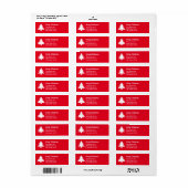 Rücksendeadresse von hellroten und weißen Weihnach (Vorne)