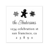 Rücksendeadresse von Lebkuchen und Schneeflocken Permastempel (Design)