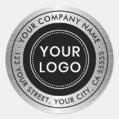 Rücksendeadresse von Logos in Graustufen Runder Aufkleber (Vorderseite)