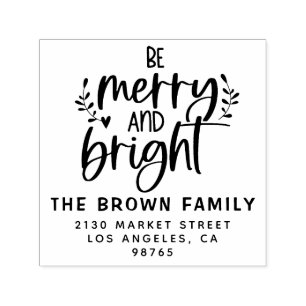 Rücksendeadresse von "Merry and Bright Family Name Permastempel