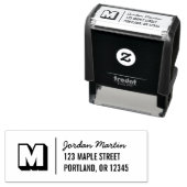 Rücksendeadresse von Monogramm und Skriptnamen Permastempel (Beispiel)