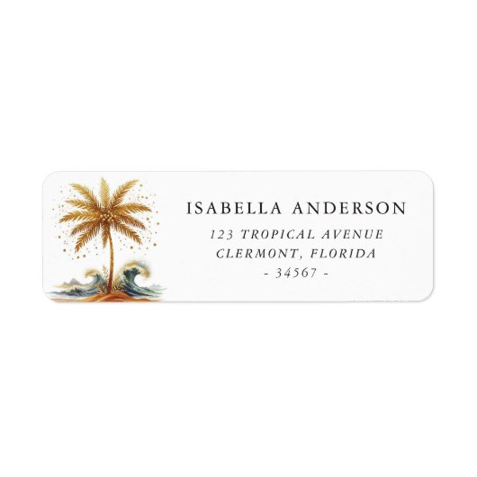 Rücksendeadresse von Palmen und Waves (Vorne)