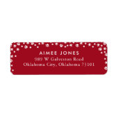 Rücksendeadresse von Rot-Paw-Prints und Schneefloc (Vorne)