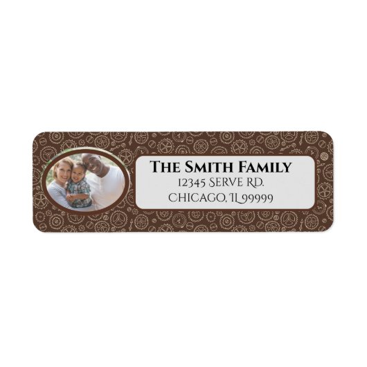 Rücksendeadresse von Steampunk-Braun und Weißgeere (Vorne)