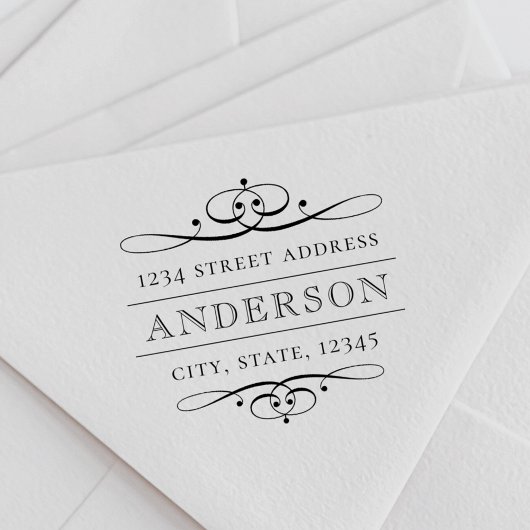 Rücksendeadresse von Vintagen Blumenfamilien Deko Permastempel