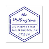 Rücksendeadresse von Vintagen Hexagonalen Briefmar Permastempel (Design)