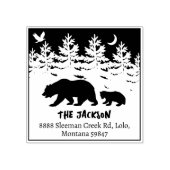 Rücksendeadresse von Waldbären Gummistempel (Prägung)