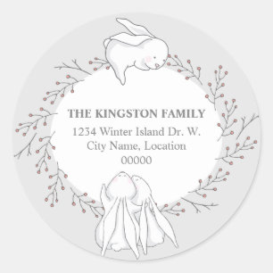 Rücksendeadresse von Waldtieren Siegel Runder Aufkleber