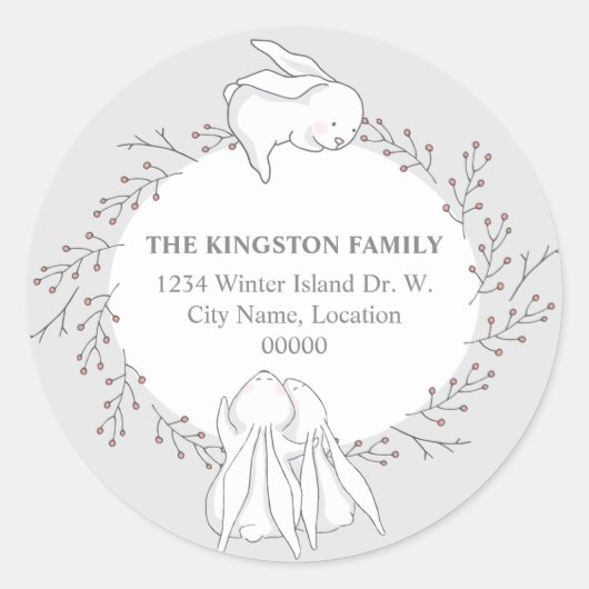 Rücksendeadresse von Waldtieren Siegel Runder Aufkleber (Vorderseite)