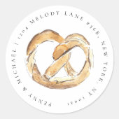 Rücksendeadresse von weichem Pretzel Runder Aufkleber (Vorderseite)