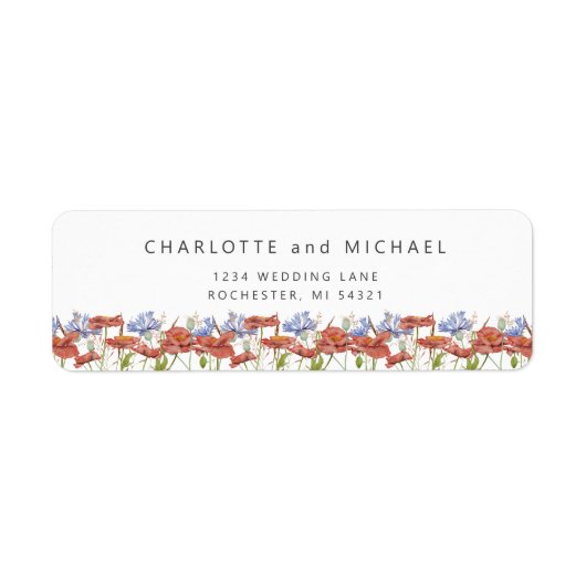 Rücksendeadresse von Wildblumen für Wasserfarben (Vorne)