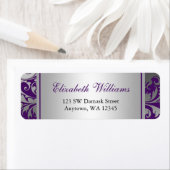 Rücksendeadresse von Wirbel mit lila und silbernen (Insitu)