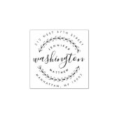 Rücksendeadresse von Wreath & Rustic Script Couple Gummistempel (Prägung)