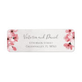 Rücksendeadresse Wasserfarbe Blumenkirsche (Vorne)