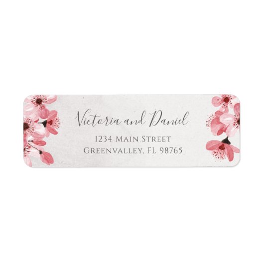 Rücksendeadresse Wasserfarbe Blumenkirsche (Vorne)