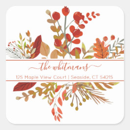 Rücksendeadresse Wasserfarbenfall Quadratischer Aufkleber