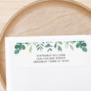 Rücksendeadresse "Watercolor Greenery"