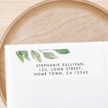 Rücksendeadresse "Watercolor Greenery"