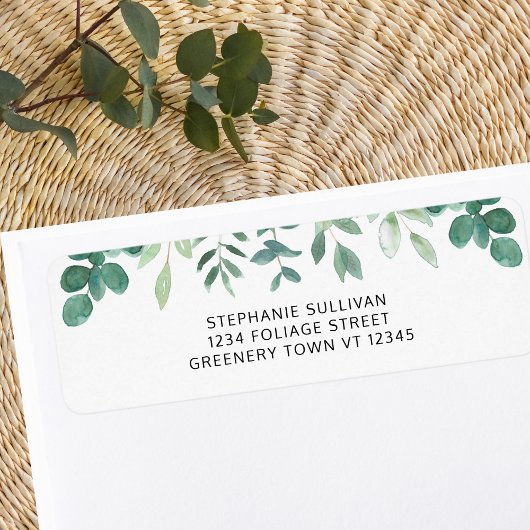 Rücksendeadresse "Watercolor Greenery"